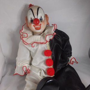 Vintage Porcelain Bozo Clown Doll with Music Box
